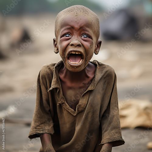 starving african boy
