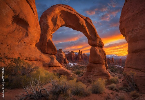 Silken Symphony: Utah's Arches National Park Sunset.