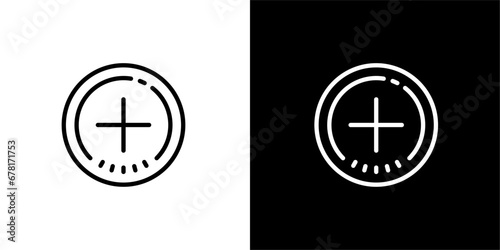 Plus icon. Black icon. Black logo. Business icon. Set of black icons.