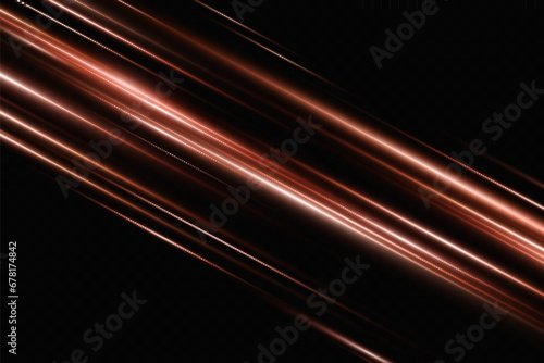 Light flash or red neon stripes. laser beams. Beautiful light reflections. Glowing stripes on a transparent background.