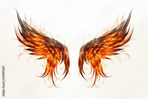 fire wings isolated on white background
