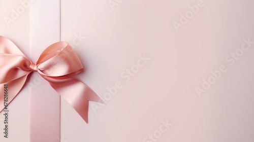 Ribbon on pink gift box background, celebration theme