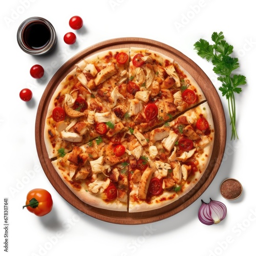 Pizza with Chicken and Tomatoes
