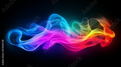 Rainbow smoke on a black background