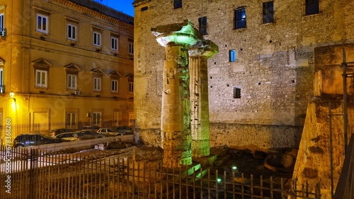 Taranto - Italy - Resti del Tempio Dorico - In the evening in the old town
