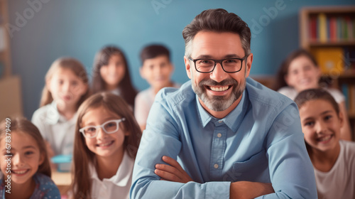 Man teacher in Classroom