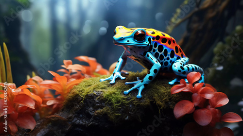 A colorful rainforest poison dart frog