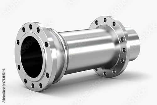 Durable flanged pipe reducer isolated on white background.