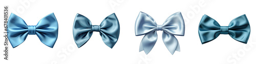 Blue bow tie Hyperrealistic Highly Detailed Isolated On Transparent Background Png File
