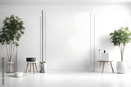 CLEAN SCENE MOCKUP FOR PRODUCTS, WHITE WALLS, BACKGROUND FOR PRODUCTS By Belusio