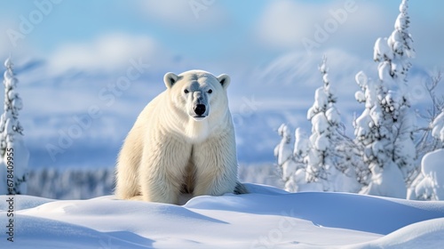 Polar Bear, Roaming Arctic Ice, Epitomizes Beauty and Resilience in Its Massive Form