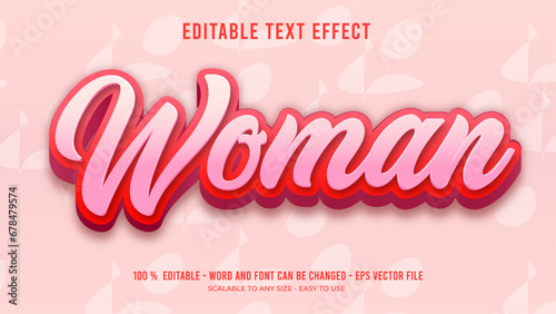 woman editable text effect