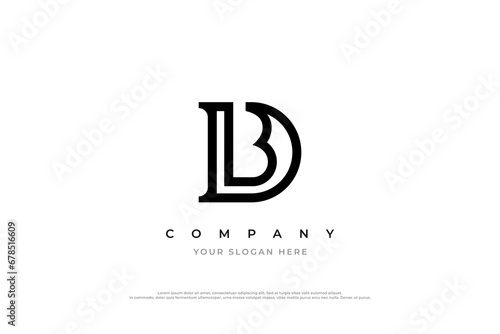 Initial Letter BD Logo or DB Logo Design