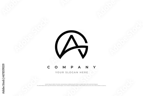 Simple Letter AG Logo or GA Monogram Logo Design Vector