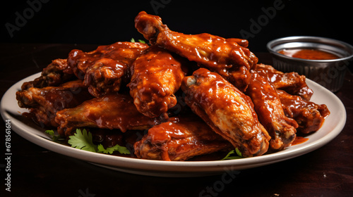 A plate full of chicken wings