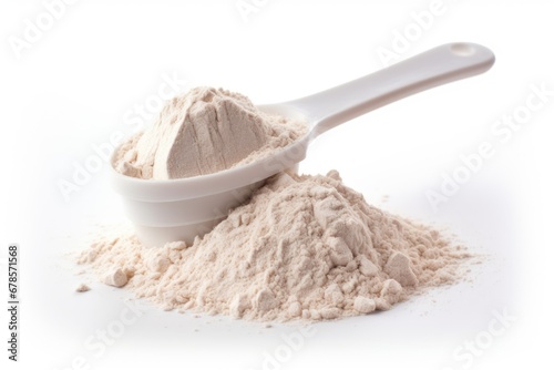 Measuring spoon for milk whey protein. AI Generated