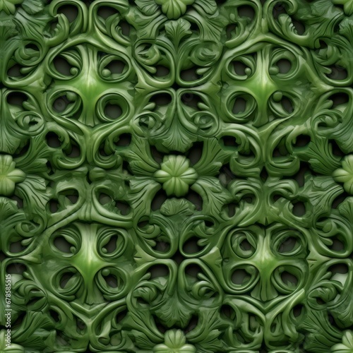 green carved marble ornaments texture , generated by AI