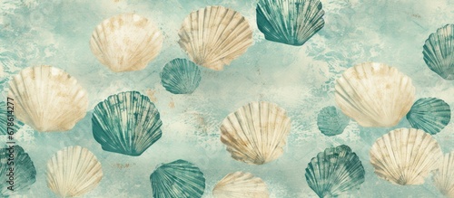 Pattern for home decor inspired by the Aegean Sea with a distressed marine background