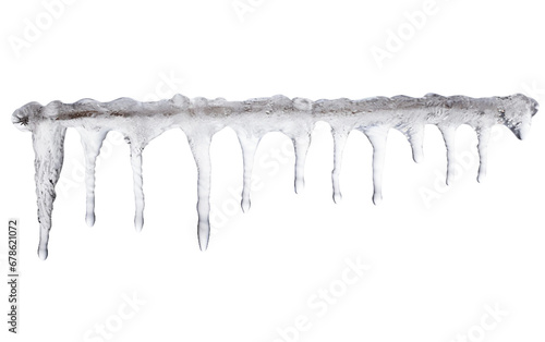 Splendid Ice with Frozen Water Droplets Isolated on Transparent Background PNG.