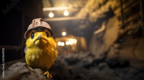 Terrified canary in a coal mine