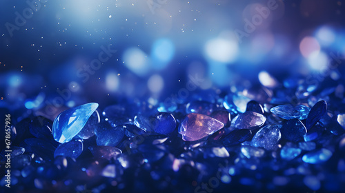 Background of sapphire glitter bokeh, shimmer of royal blue sparkle, and crystal droplets wallpaper,