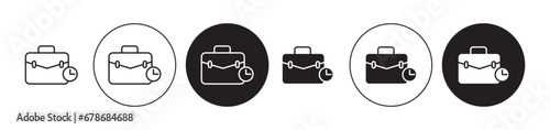 Work experience line icon set. Work time symbol in black color.