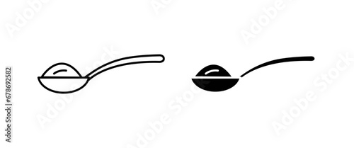 full spoon vector icon set. vector illustration