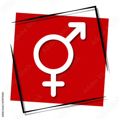 hermaphroditism red banner in frame. Vector illustration.