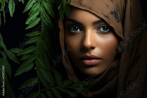 portrait of a beautiful arab women wearing hijab