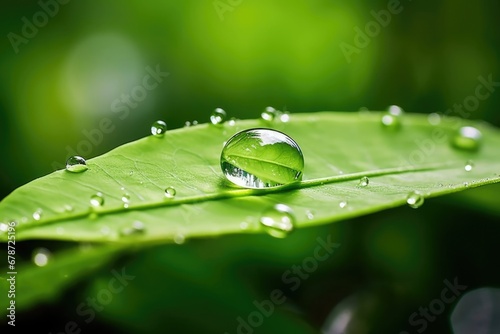 Closeup freshness green plant dew environment macro water nature leaf