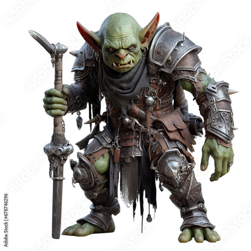 goblin knight isolated on white