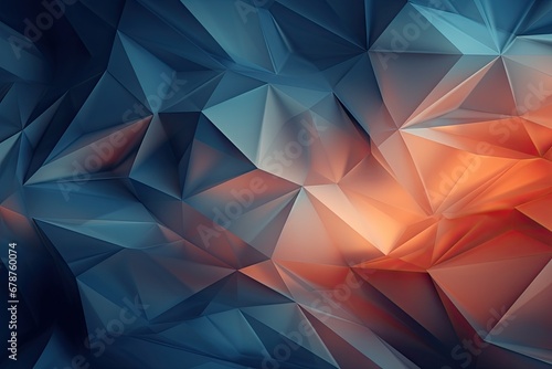 Abstract polygonal background. Triangular design for your business, Polygonal crystalline surface with muted gradient. Geometric 3d render, AI Generated