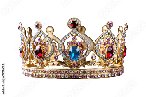 Luxury Gold Crown With Elegant Gemstones On Transparent Background