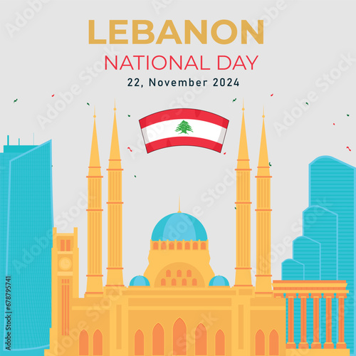Lebanon Independence Day Social Media Post. Vector Illustration. suitable for, poster and banner. 