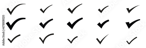 Check mark icons set. Check marks symbol. Simple check mark. Checklist symbols.