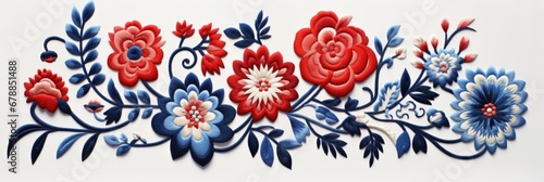 Swedish folk embroidery design