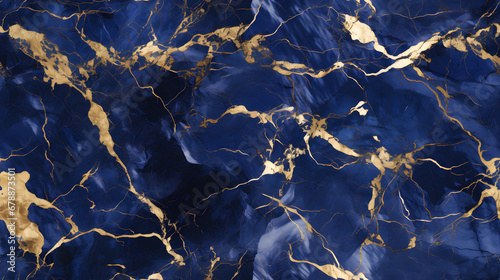 Royal blue marble with gold flecks texture, seamless texture, infinite pattern
