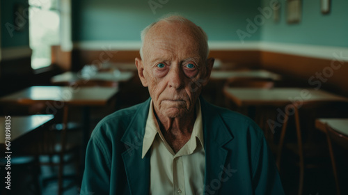 Old sad man in nursing home