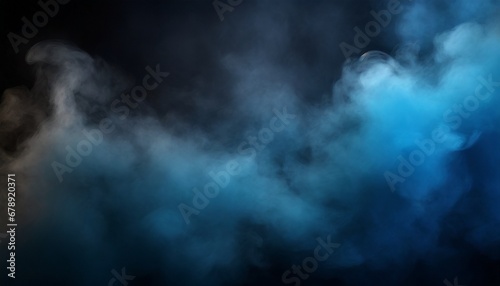 Blue and black smoke on a dark background