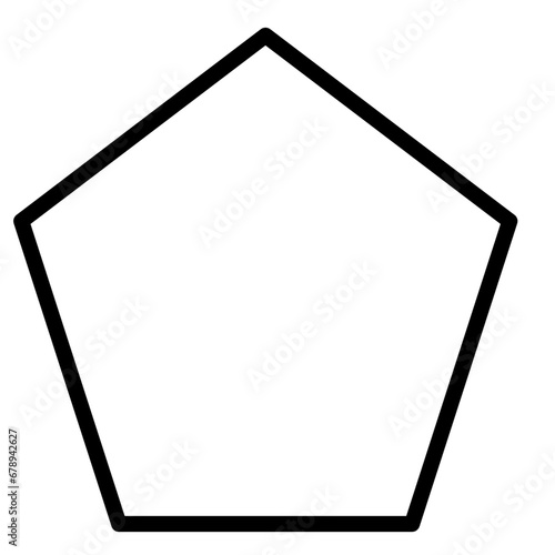 Pentagon outlined geometric shape icon 