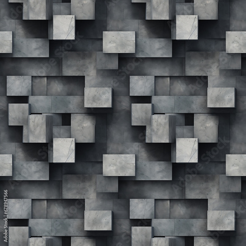 Modern Rectangular Concrete Block Wall Texture