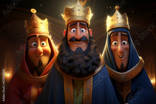 The Three Wise Men King of the East, Melchior, Gaspar and Baltasar, Happy Three Kings Day.