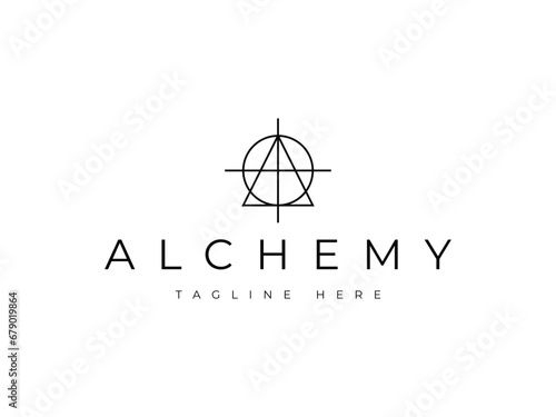 alchemy line sacred geometry logo design