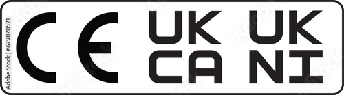 UKNI, UKCA marking or UKCA Mark Certification and Industrial certificate standard safety logo CE