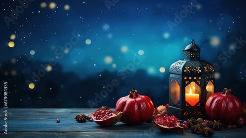 Yalta night traditional festivals, traditional food promotion illustrations,AI generated.