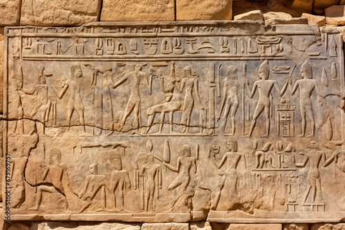 ancient egyptian hieroglyphs on stone wall