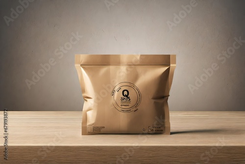 kraftpaper ecofriendly sealed packaging pouch , carton sachet template