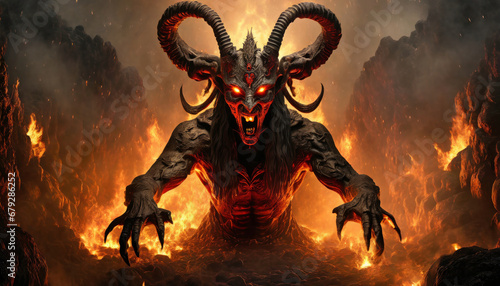 Face of a devil in hell