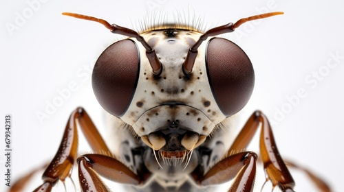 Microscopic View of Intricate Insect Eyes on a Pristine Background
