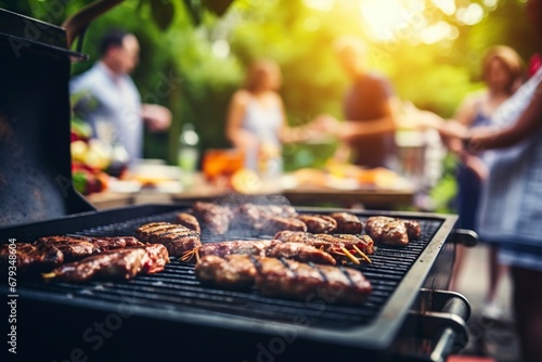 barbecue between family and a group of friends